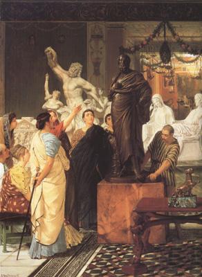 Alma-Tadema, Sir Lawrence A Sculpture Gallery in Rome at the Time of Augustus (mk23) Spain oil painting art